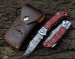 Handmade Damascus Liner lock folding knife