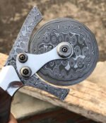 Damascus steel pizza cutter 2 - Image 3