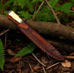 Hand Forged Bowie Knife with Carbon Steel Blade - Image 2