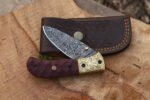 Damascus Liner lock folding knife